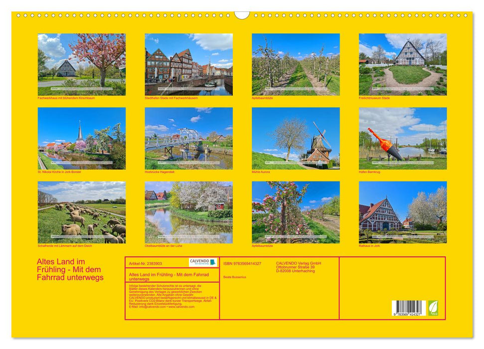 Altes Land im Frühling - Mit dem Fahrrad unterwegs (CALVENDO Wandkalender 2027)