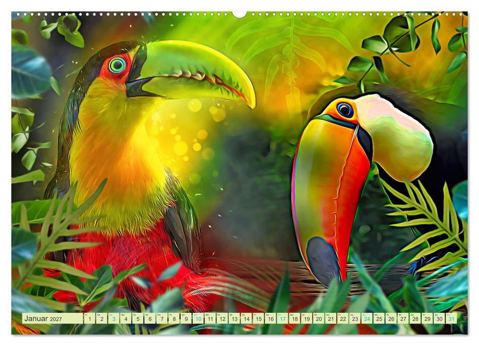 Dschungelwelt - Artwork (CALVENDO Premium Wandkalender 2027)