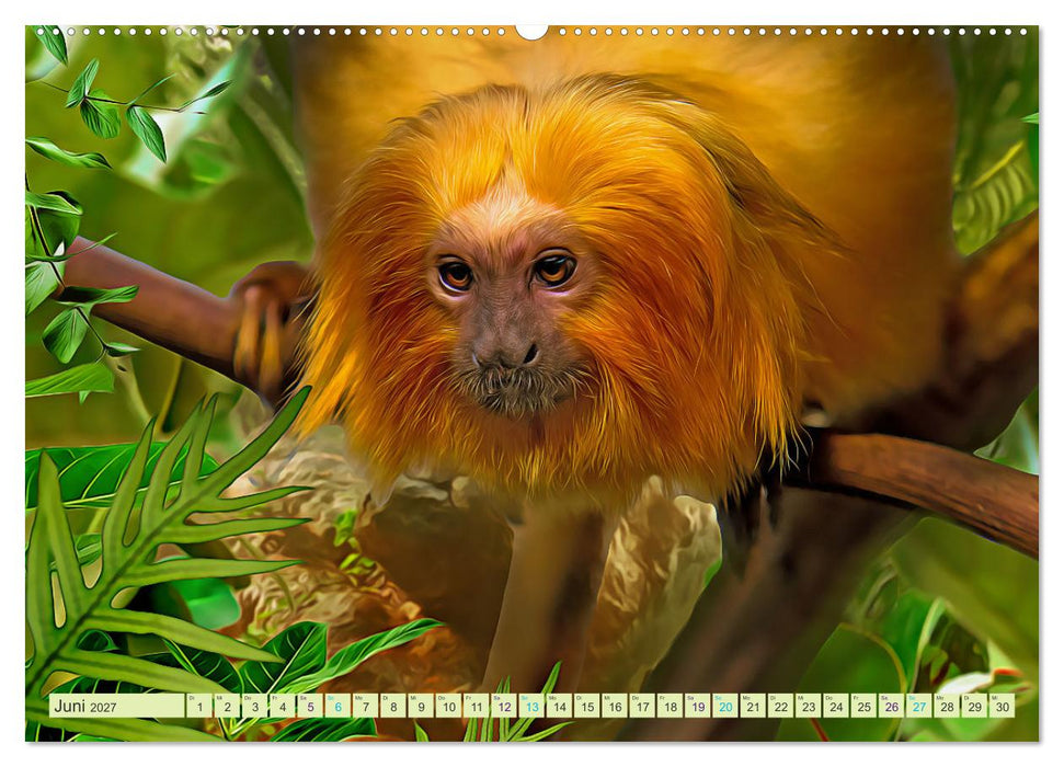 Dschungelwelt - Artwork (CALVENDO Premium Wandkalender 2027)