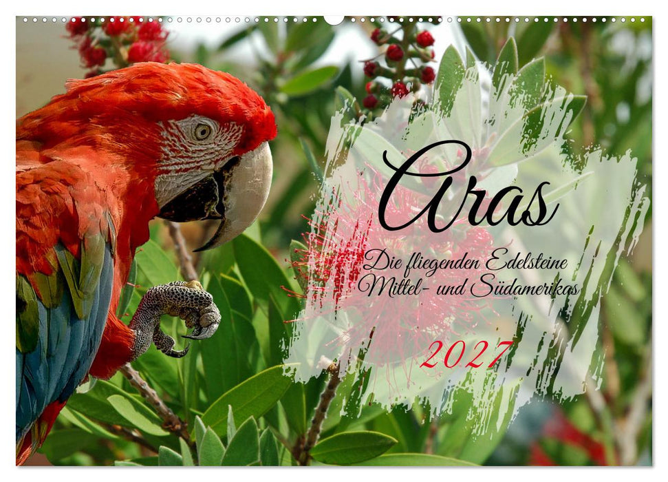 Aras - die fliegenden Edelsteine Mittel- und Südamerikas (CALVENDO Wandkalender 2027)