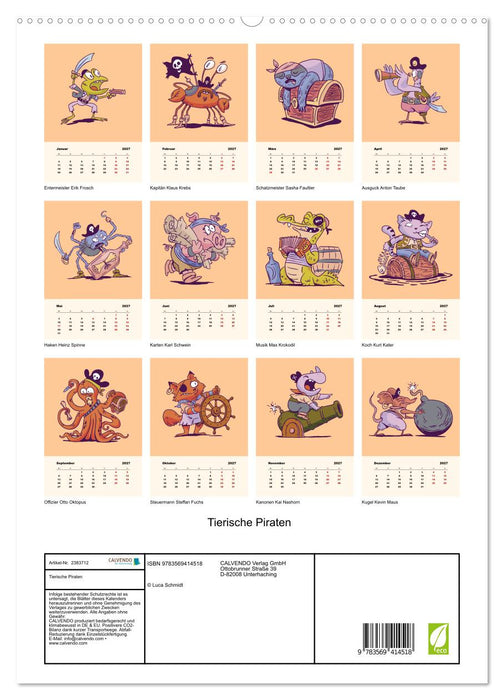 Tierische Piraten (CALVENDO Premium Wandkalender 2027)