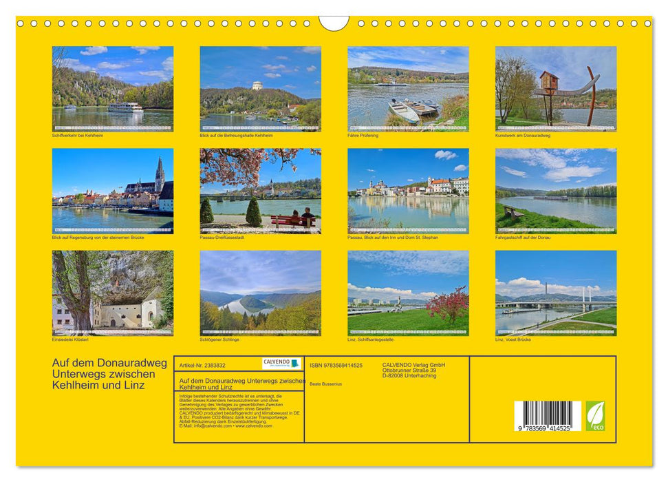 Auf dem Donauradweg Unterwegs zwischen Kehlheim und Linz (CALVENDO Wandkalender 2027)