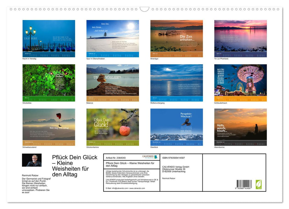 Pflück Dein Glück – Kleine Weisheiten für den Alltag (CALVENDO Wandkalender 2027)