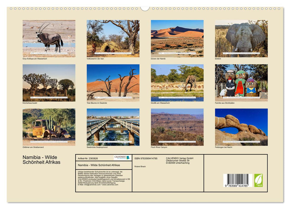 Namibia - Wilde Schönheit Afrikas (CALVENDO Premium Wandkalender 2027)