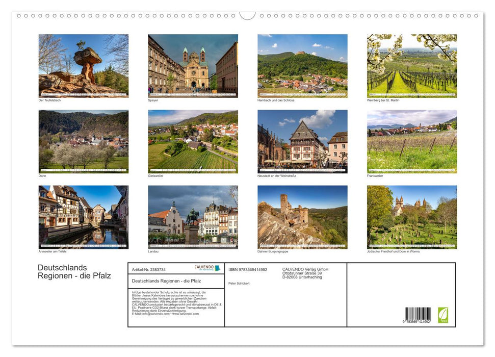 Deutschlands Regionen - die Pfalz (CALVENDO Wandkalender 2027)