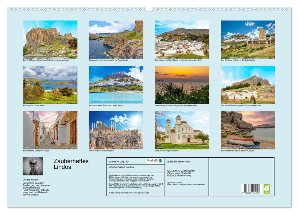 Zauberhaftes Lindos (CALVENDO Wandkalender 2027)