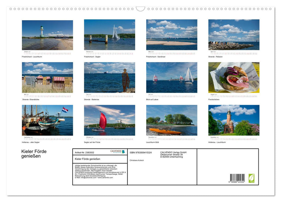 Kieler Förde genießen (CALVENDO Wandkalender 2027)