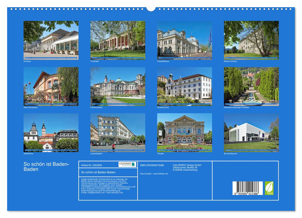 So schön ist Baden-Baden (CALVENDO Premium Wandkalender 2027)