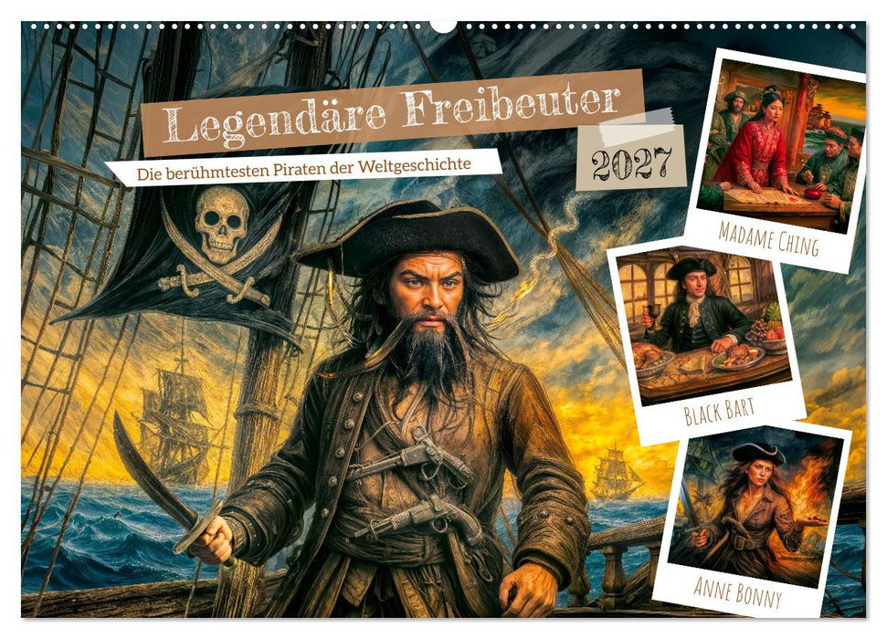 Legendäre Freibeuter - Die berühmtesten Piraten der Weltgeschichte (CALVENDO Wandkalender 2027)