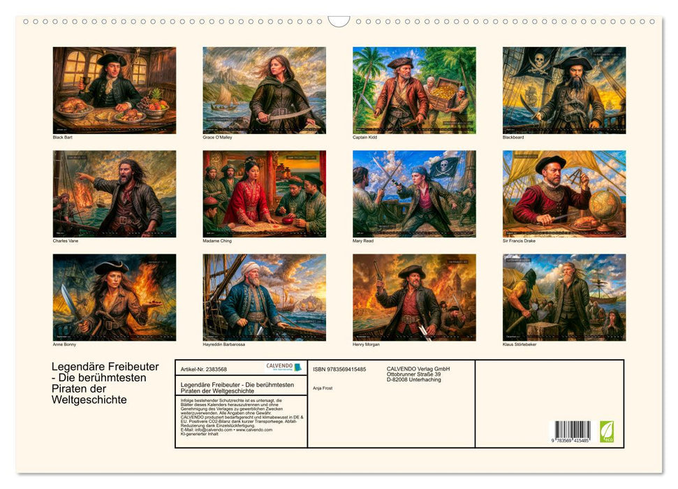 Legendäre Freibeuter - Die berühmtesten Piraten der Weltgeschichte (CALVENDO Wandkalender 2027)
