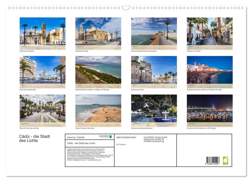 Cádiz - die Stadt des Lichts (CALVENDO Wandkalender 2027)