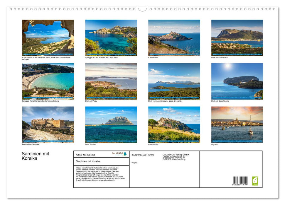 Sardinien mit Korsika (CALVENDO Wandkalender 2027)