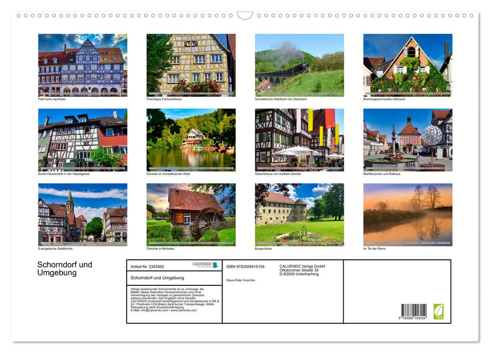 Schorndorf und Umgebung (CALVENDO Wandkalender 2027)