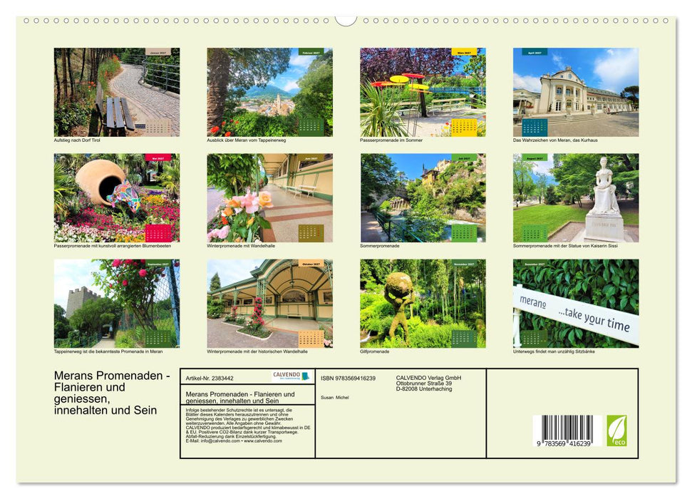 Merans Promenaden - Flanieren und geniessen, innehalten und Sein (CALVENDO Premium Wandkalender 2027)