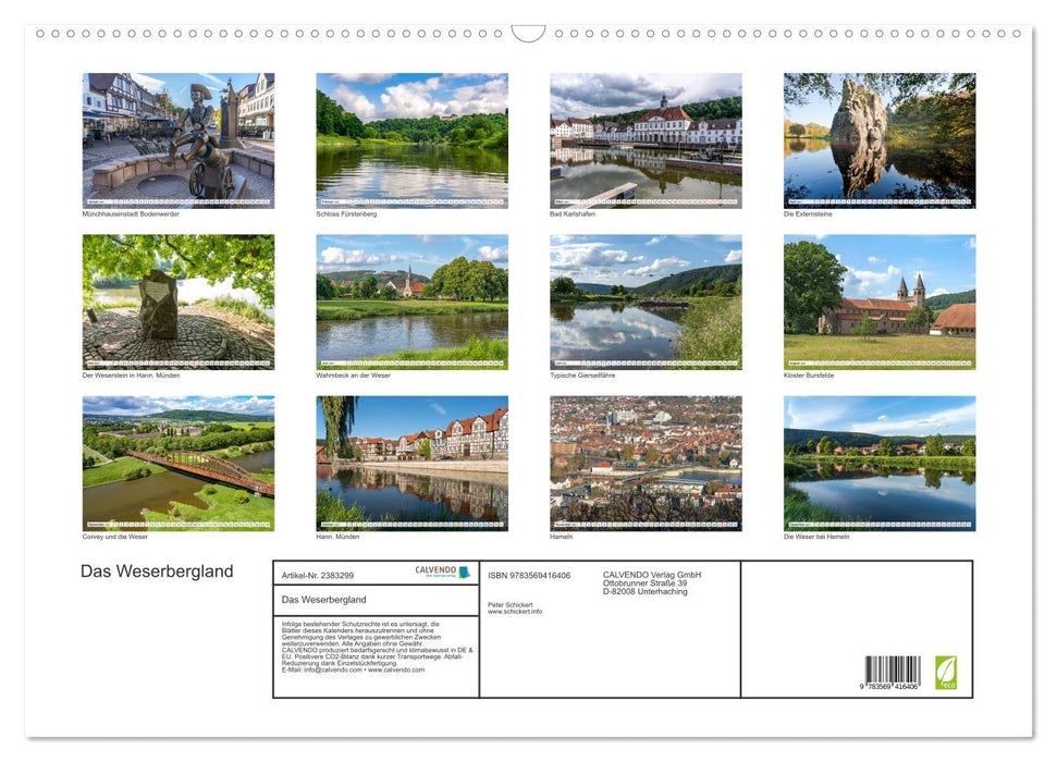 Das Weserbergland (CALVENDO Wandkalender 2027)
