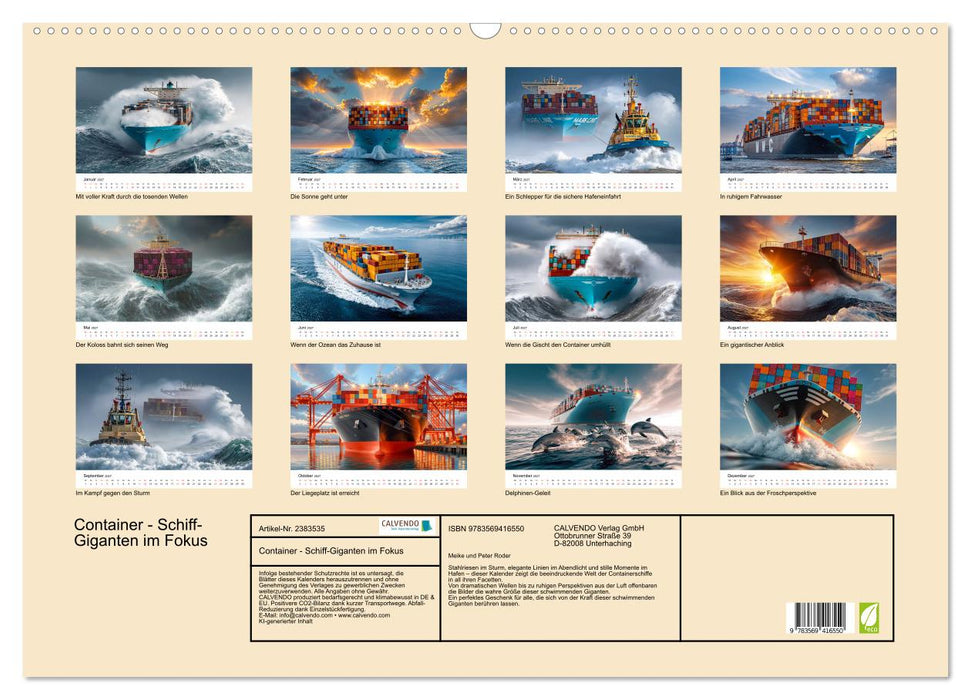 Container - Schiff-Giganten im Fokus (CALVENDO Wandkalender 2027)