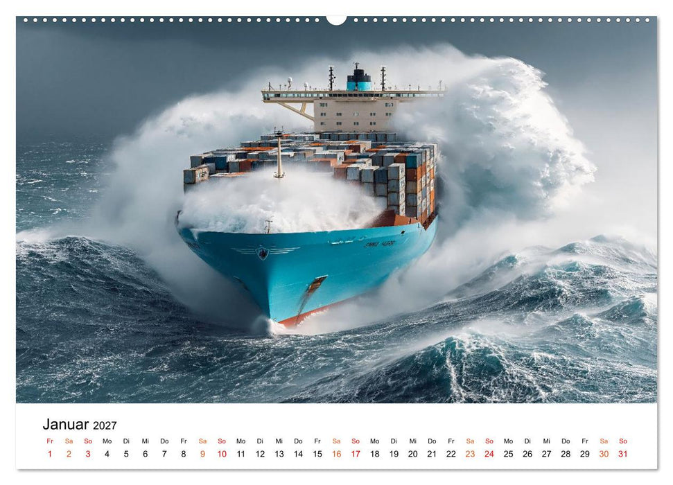 Container - Schiff-Giganten im Fokus (CALVENDO Wandkalender 2027)