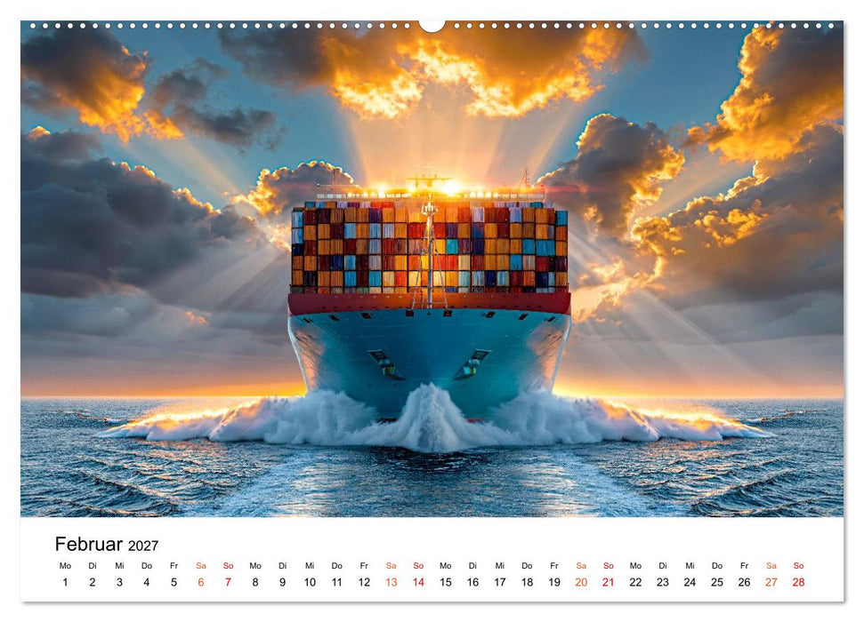 Container - Schiff-Giganten im Fokus (CALVENDO Wandkalender 2027)