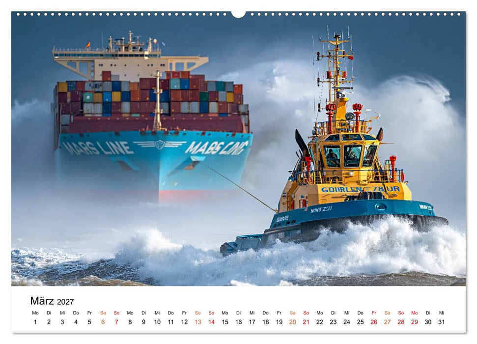 Container - Schiff-Giganten im Fokus (CALVENDO Wandkalender 2027)