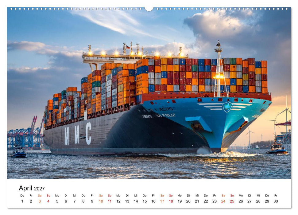 Container - Schiff-Giganten im Fokus (CALVENDO Wandkalender 2027)