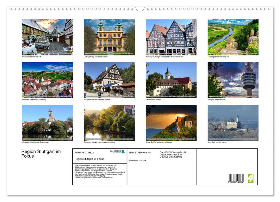 Region Stuttgart im Fokus (CALVENDO Wandkalender 2027)
