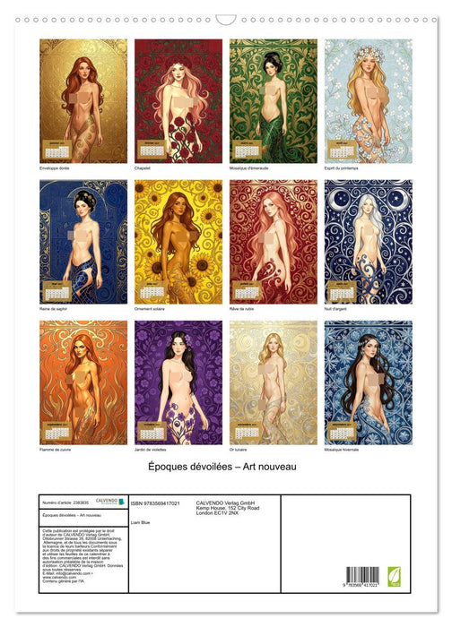 Époques dévoilées – Art nouveau (CALVENDO Calendrier mensuel 2027)