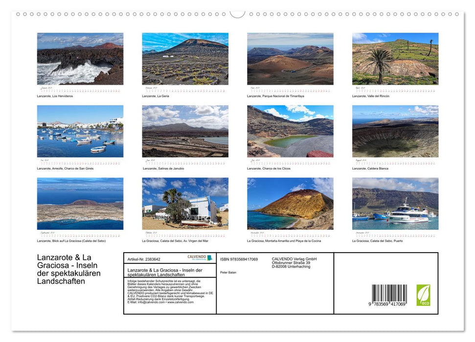 Lanzarote & La Graciosa - Inseln der spektakulären Landschaften (CALVENDO Premium Wandkalender 2027)