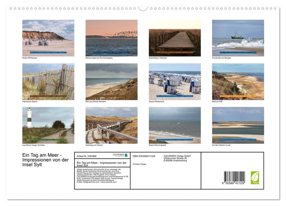 Ein Tag am Meer - Impressionen von der Insel Sylt (CALVENDO Premium Wandkalender 2027)