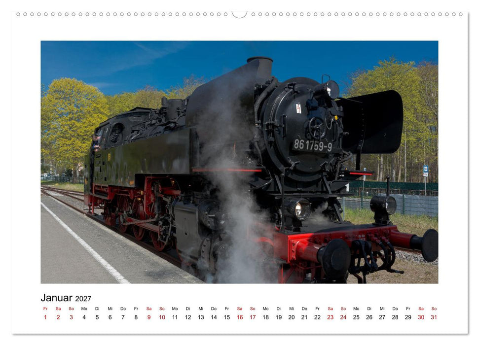 Dampflok auf Usedom (CALVENDO Wandkalender 2027)