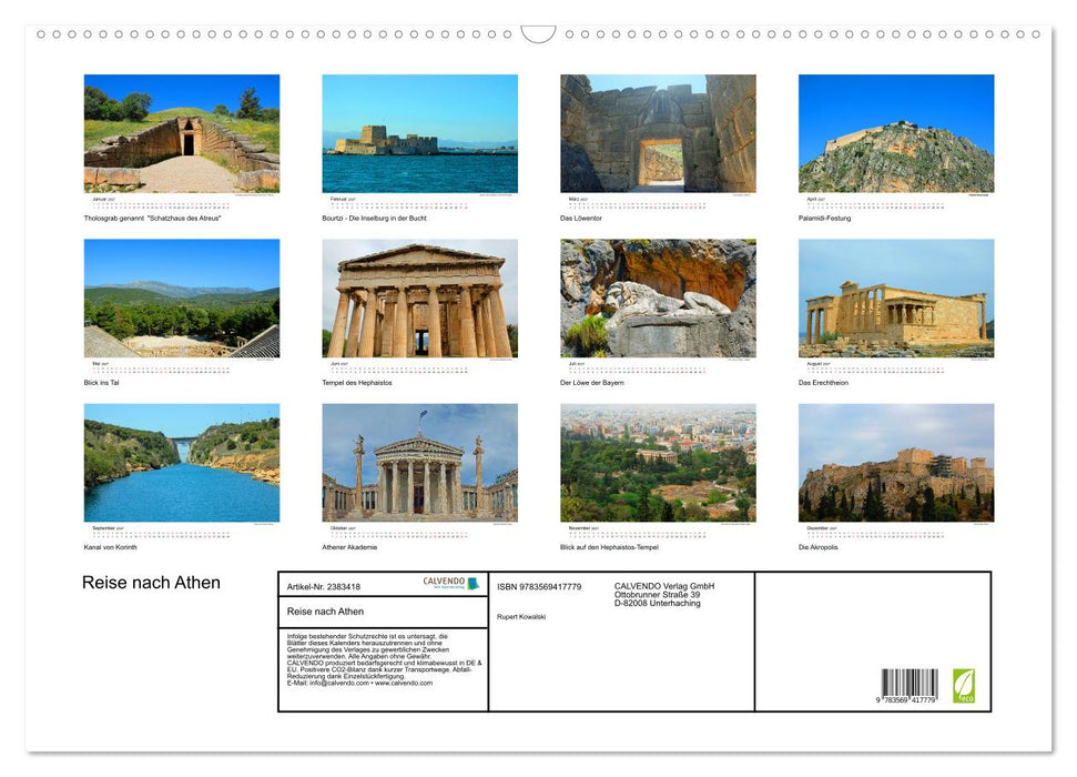 Reise nach Athen (CALVENDO Wandkalender 2027)