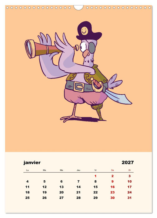 Les petits animaux pirates (CALVENDO Calendrier mensuel 2027)