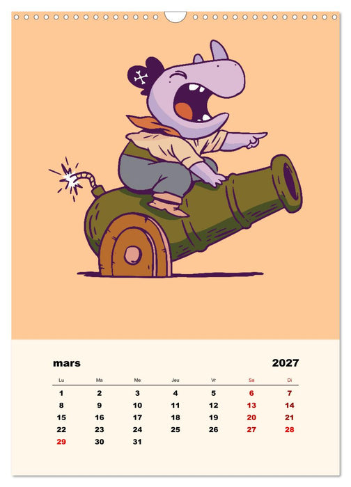 Les petits animaux pirates (CALVENDO Calendrier mensuel 2027)