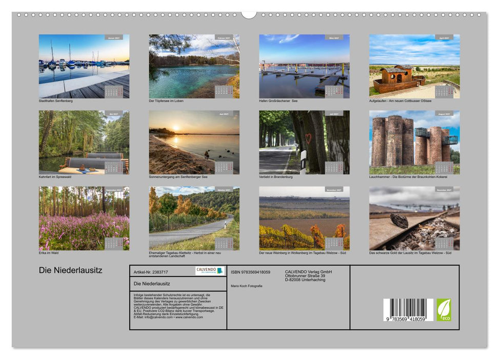 Die Niederlausitz (CALVENDO Premium Wandkalender 2027)