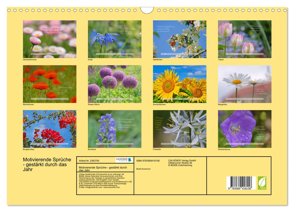 Motivierende Sprüche - gestärkt durch das Jahr (CALVENDO Wandkalender 2027)