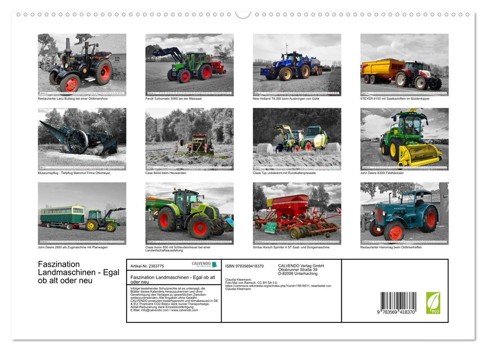 Faszination Landmaschinen - Egal ob alt oder neu (CALVENDO Premium Wandkalender 2027)