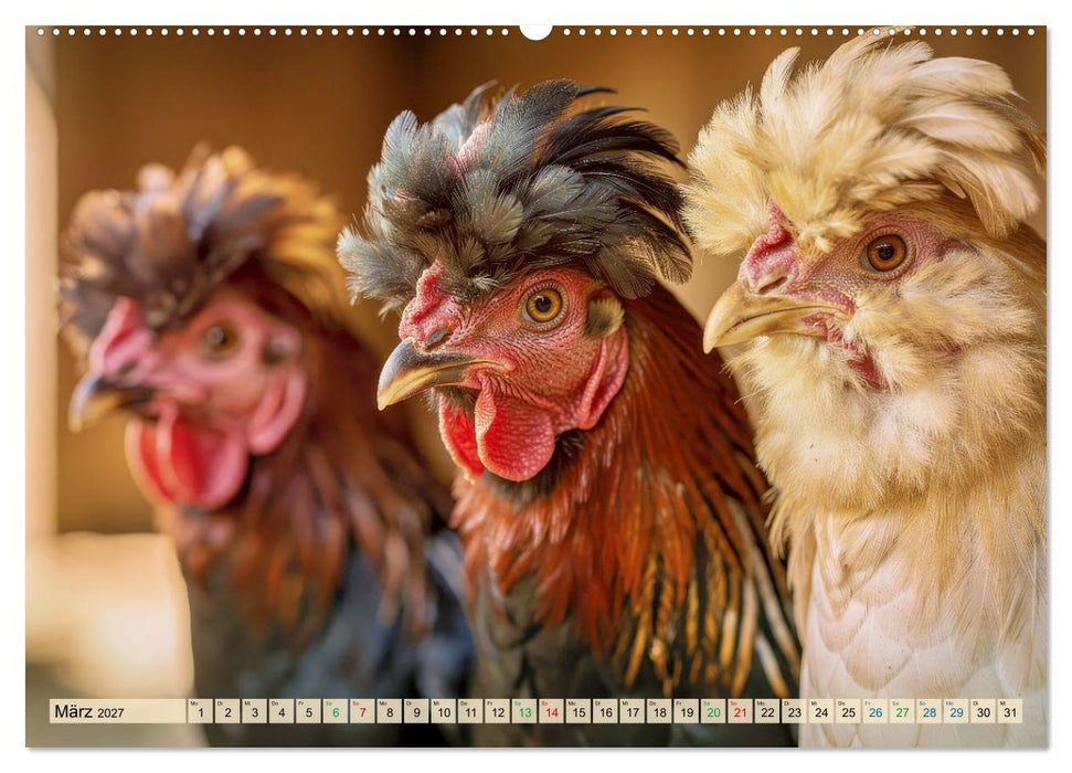 Polnische Hühner (CALVENDO Premium Wandkalender 2027)