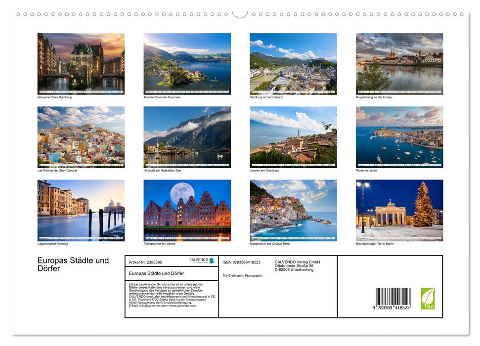 Europas Städte und Dörfer (CALVENDO Premium Wandkalender 2027)