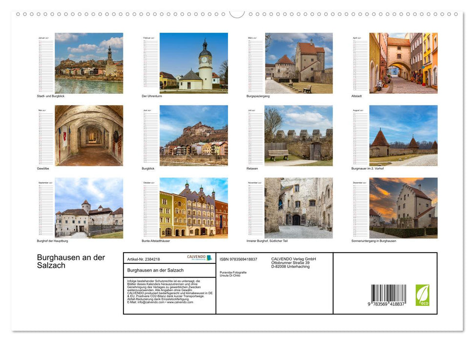 Burghausen an der Salzach (CALVENDO Premium Wandkalender 2027)