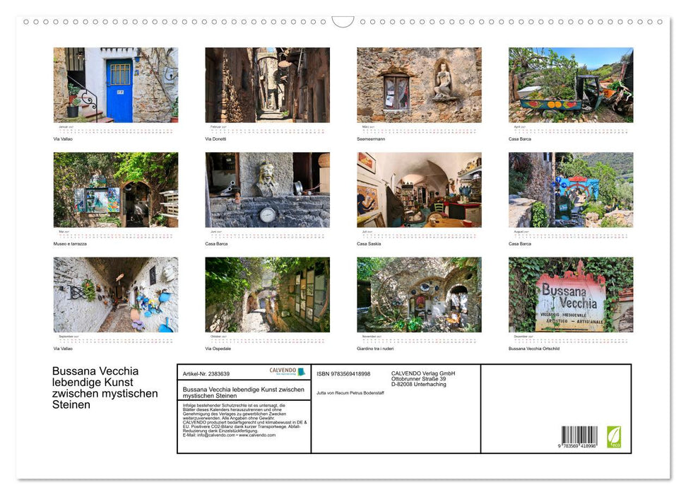 Bussana Vecchia lebendige Kunst zwischen mystischen Steinen (CALVENDO Wandkalender 2027)