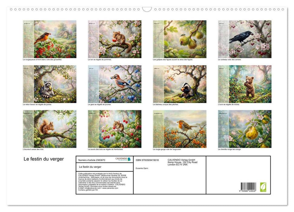 Le festin du verger (CALVENDO Calendrier mensuel 2027)