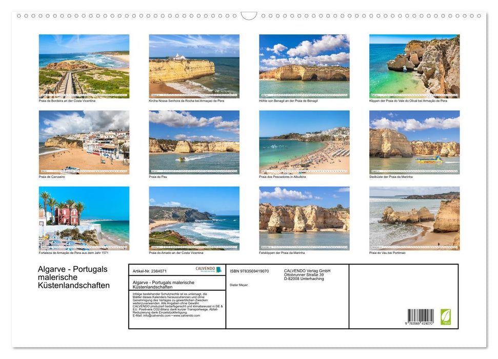 Algarve - Portugals malerische Küstenlandschaften (CALVENDO Wandkalender 2027)