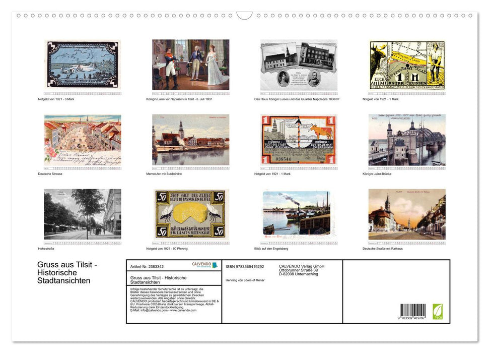 Gruss aus Tilsit - Historische Stadtansichten (CALVENDO Wandkalender 2027)
