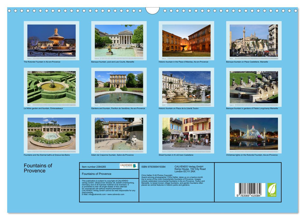 Fountains of Provence (CALVENDO Monthly Calendar 2027)