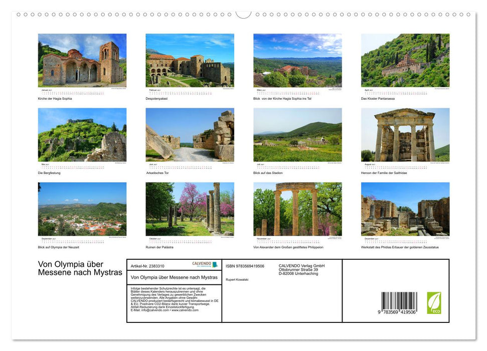 Von Olympia über Messene nach Mystras (CALVENDO Premium Wandkalender 2027)