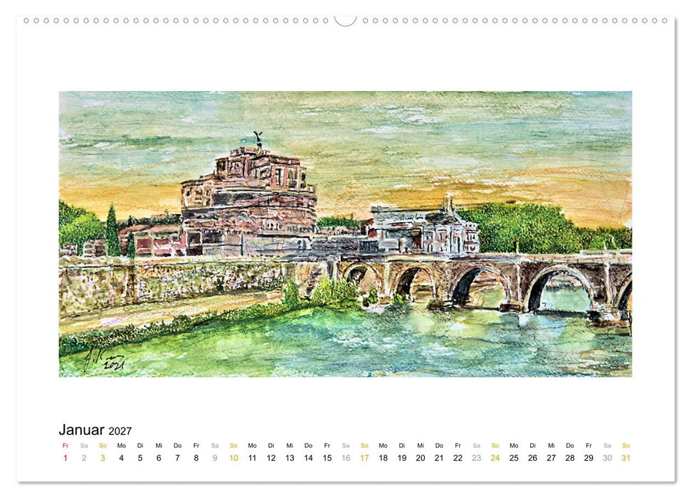 ROM In stillen Aquarellen (CALVENDO Premium Wandkalender 2027)