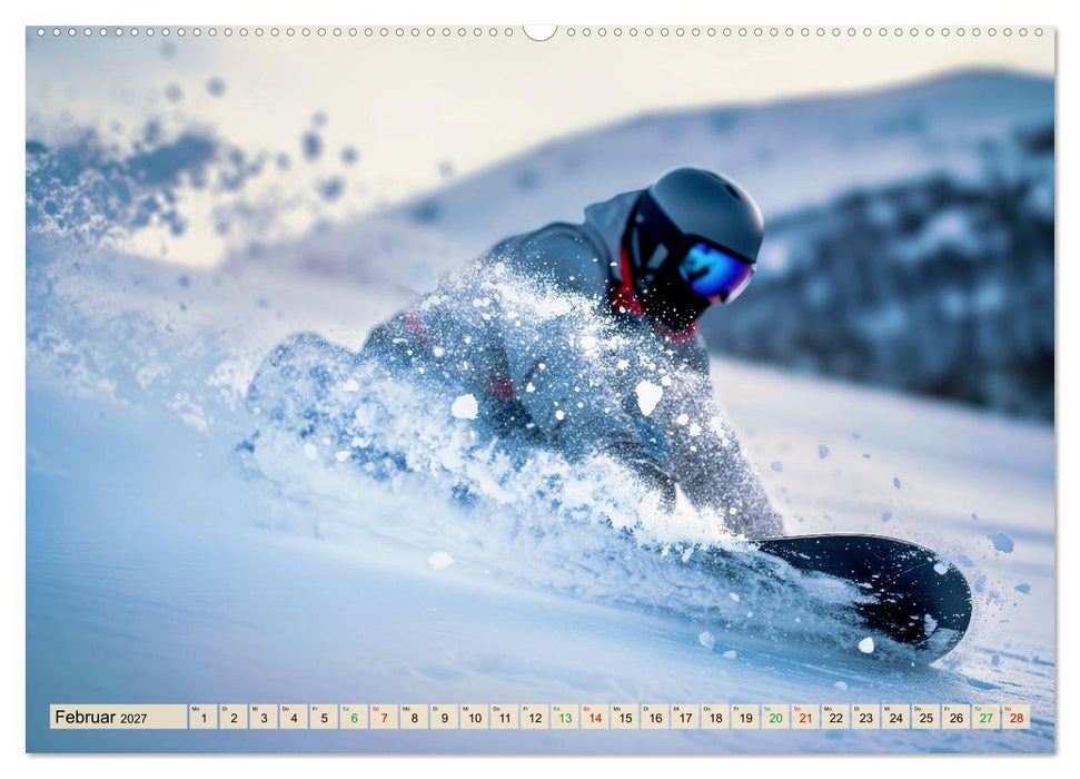 Snowboarder in voller Fahrt (CALVENDO Premium Wandkalender 2027)