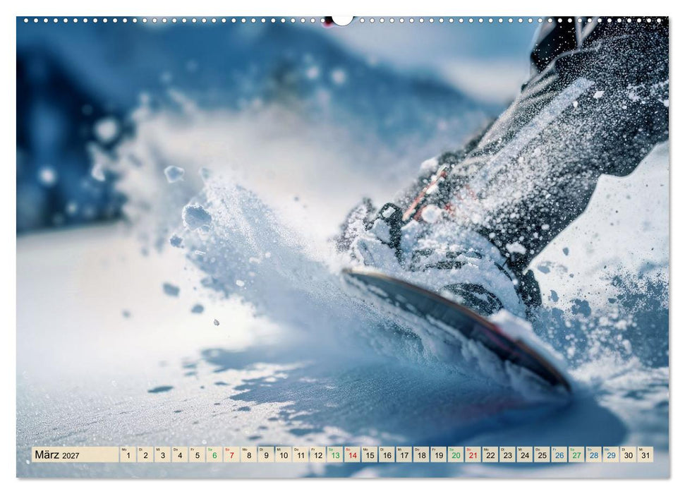 Snowboarder in voller Fahrt (CALVENDO Premium Wandkalender 2027)