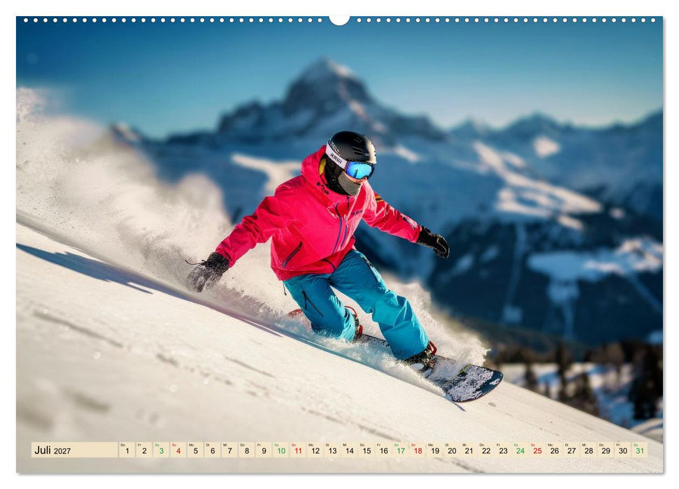 Snowboarder in voller Fahrt (CALVENDO Premium Wandkalender 2027)