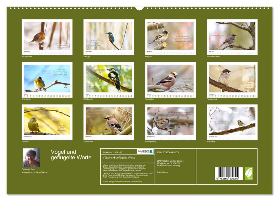 Vögel und geflügelte Worte (CALVENDO Premium Wandkalender 2027)
