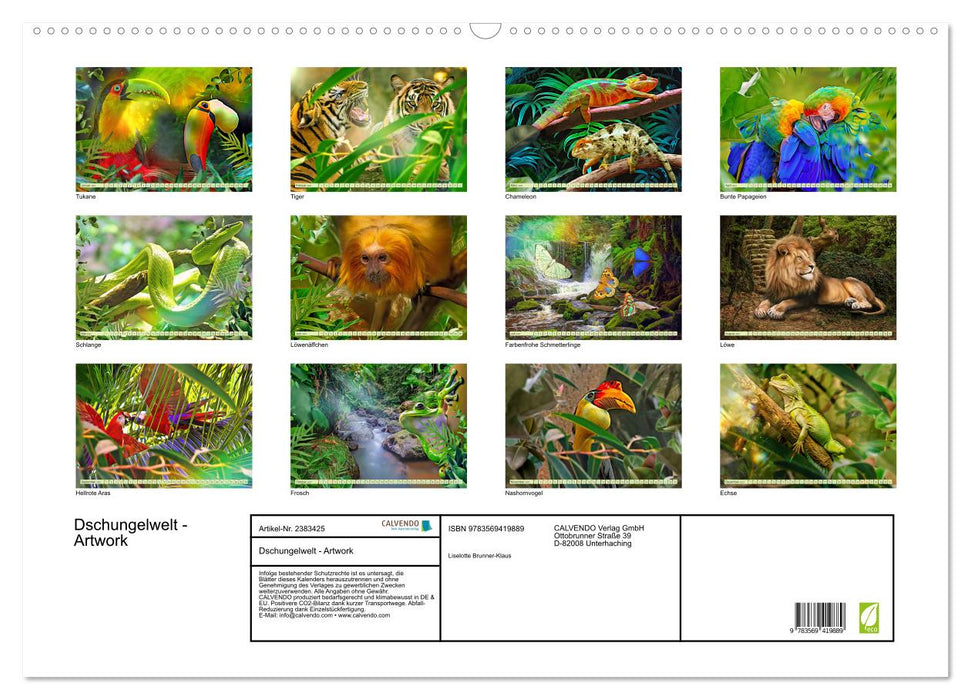 Dschungelwelt - Artwork (CALVENDO Wandkalender 2027)